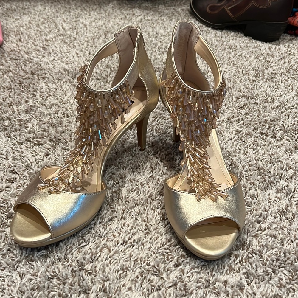 Alex Marie gold heels